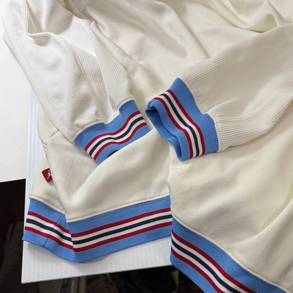 White basketball warm up jacket with Blue and Red Accents, number 23 - Picture 5 of 10